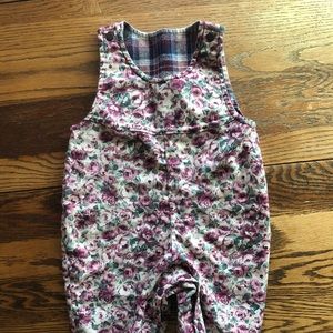 Floral baby overalls